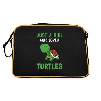 Turtle Turtle Gift Idea Turtle Animal - Retro Bag - black/gold - Back