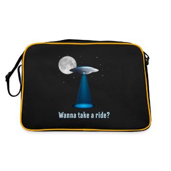 Alien Aliens Ufo Space Space Gift Idea - Retro Bag - black/gold - Back