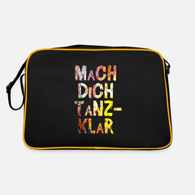 mach dich tanz klar farbe rostig design - Retro Tasche - Schwarz/Gold