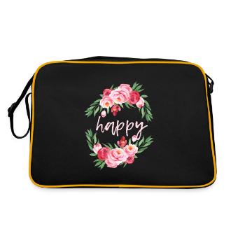 Happy Summer Life Spring Vibe Feeling Breeze - Retro Bag - black/gold - Back