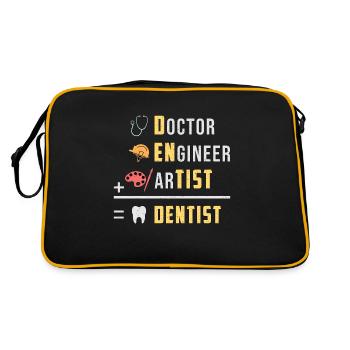 Dentist teeth tooth dentist doctor gift idea - Retro Bag - black/gold - Back