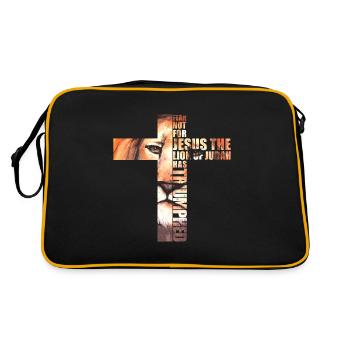Lion Judah Jésus Croix Christ Crue Église Chemise - Sac Retro - noir/or - Dos