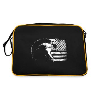 American Flag With Eagle White - Retro Bag - black/gold - Back