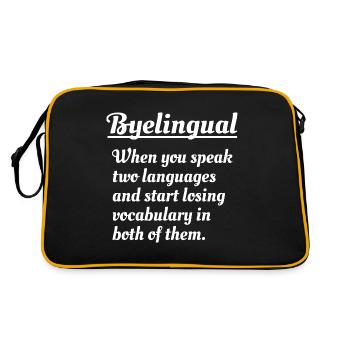 Byelingual Drôle Bilingue Bilingue - Sac Retro - noir/or - Dos
