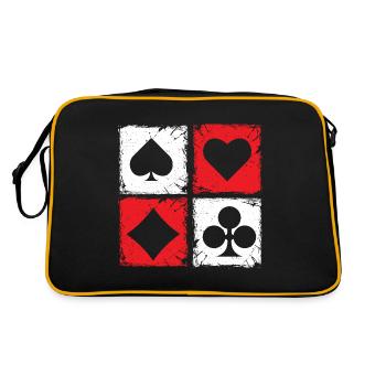Pinochle card suits symbols retro squares - - Retro Bag - black/gold - Back