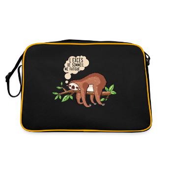 exces sommeil fatigue paresseux dessin humour - Sac Retro - noir/or - Dos