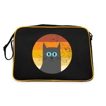 Chat gris rétro vintage pour les amoureux des chats - Sac Retro - noir/or - Dos