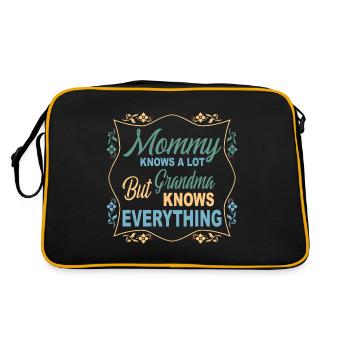 mommy knows a lot but grandma knows everything - Retro Bag - black/gold - Back