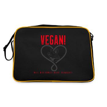 Vegan parce que je n'aime pas la violence Porcinet - Sac Retro - noir/or - Dos