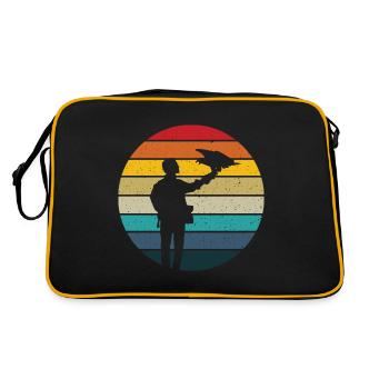 Falconer rétro coucher de soleil fauconnerie colportage fauconnier - Sac Retro - noir/or - Dos
