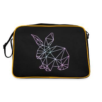 Dessin au trait lapin pastel lapin mode Harajuku - Sac Retro - noir/or - Dos