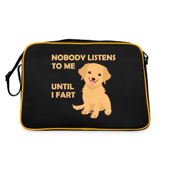 Golden Retriever Golden Retriever-amoureux Golden - Sac Retro - noir/or - Dos