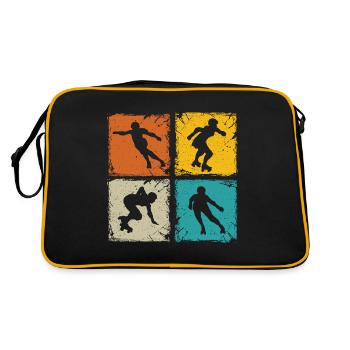 Roller derby retro squares unique roller derby - Retro Bag - black/gold - Back