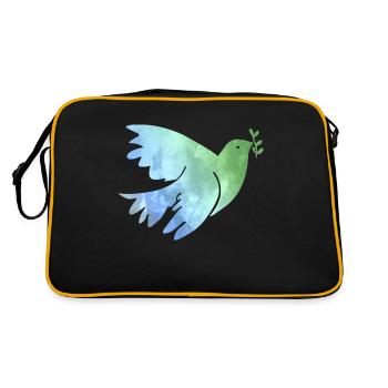 Peace Dove Peace Peace World Peace Love - Retro Bag - black/gold - Back