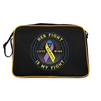 Son combat est ma lutte contre la sensibilisation au cancer de la vessie - Sac Retro - noir/or - Dos
