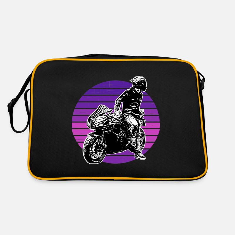 Motorcycle Lifestyle / Motorrad / Motorräder biker - Retro Tasche - Schwarz/Gold