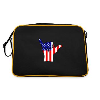 Shaka Main drapeau américain USA Shaka - Sac Retro - noir/or - Dos