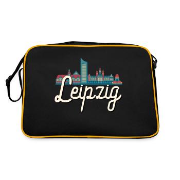 Leipzig - Retro Tasche - Schwarz/Gold - Hinten