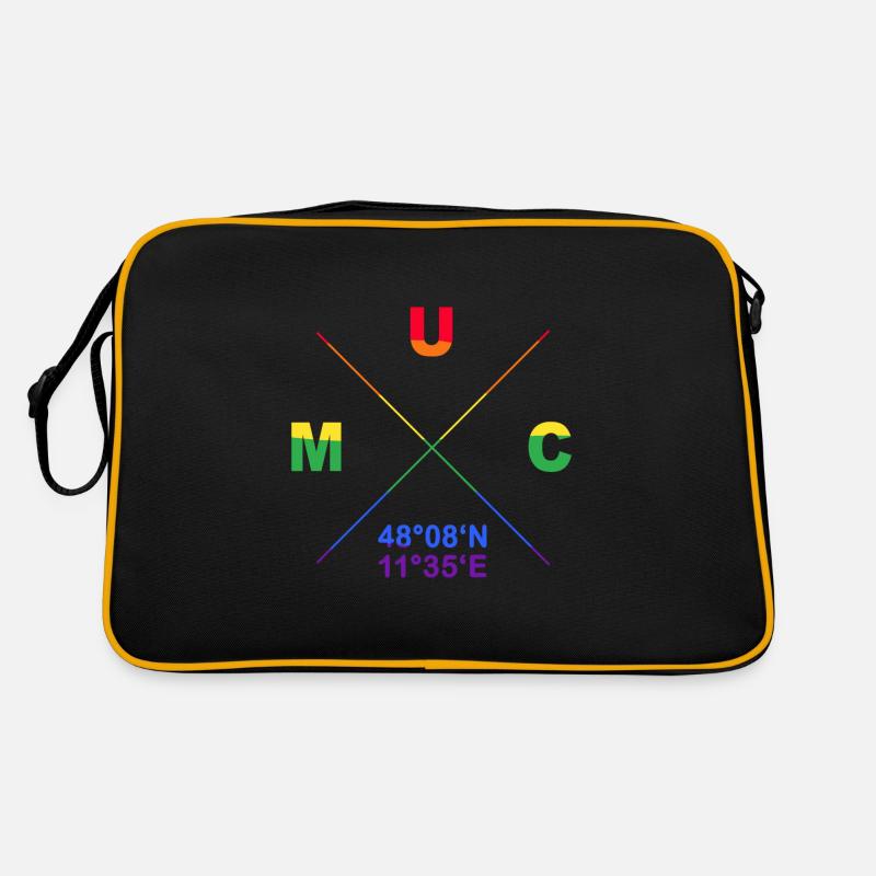 Munich MUC Coordinates Gay Pride LGBT CSD Bavaria Retro Bag