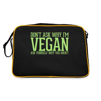 Dont ask Vegan - Sac Retro - noir/or - Dos