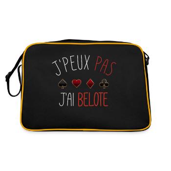 j peux pas j ai belote - Sac Retro - noir/or - Dos
