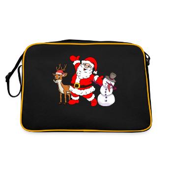 PÈRE NOËL & BONHOMME DE NEIGE par The Manzanita ́s - Sac Retro - noir/or - Dos