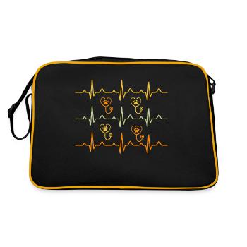 Vintage Retro Veterinary Heartbeat - Retro Bag - black/gold - Back