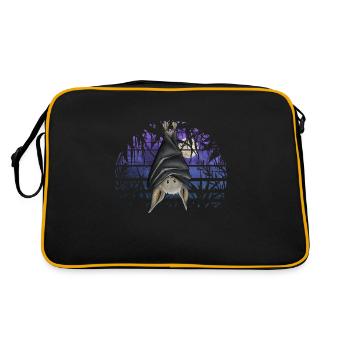Casual Gothic Bat in Dark Blue Full Moon - Retro Bag - black/gold - Back