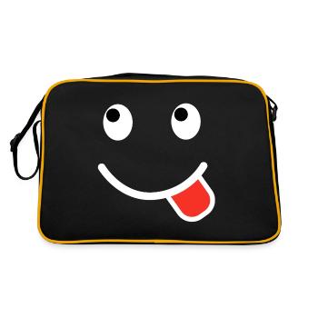 Smile, funny face funny pictures - Retro Bag - black/gold - Back