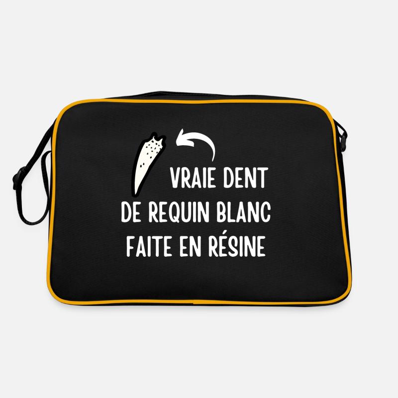 vraie dent de requin blanc faite en résine Sac Retro
