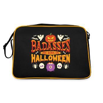 Halloween Skeleton Pumpkin Ghost - Retro Bag - black/gold - Back
