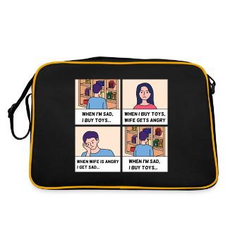 Conception de bandes dessinées pour la fête des pères - Sac Retro - noir/or - Dos