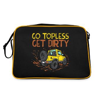 Oben ohne wird's schmutzig - Retro Tasche - Schwarz/Gold - Hinten