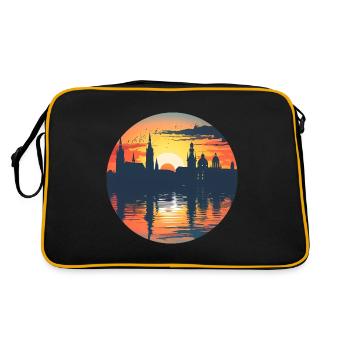 Jena Skyline - Retro Tasche - Schwarz/Gold - Hinten