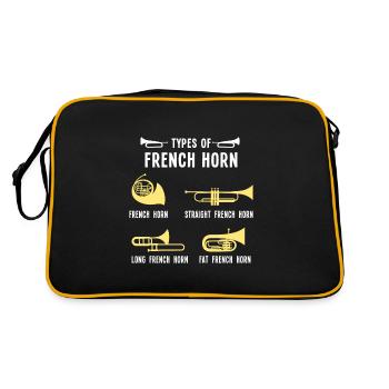 Blashhorn Horn Horns Brass Band Musician Brass Band - Retro Bag - black/gold - Back