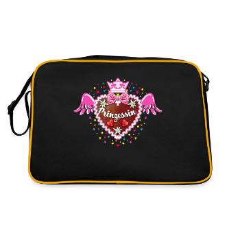 82 couronne de princesse coeur en pain d'épice petites ailes de coeur - Sac Retro - noir/or - Dos