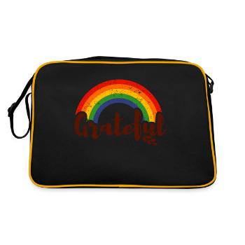 dankbarer Regenbogen LGBT - Retro Tasche - Schwarz/Gold - Hinten