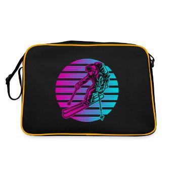 Ski vacances skieur néon - Sac Retro - noir/or - Dos