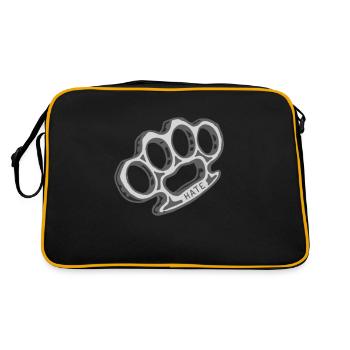 brass knuckles weapon hate hate - Retro Bag - black/gold - Back