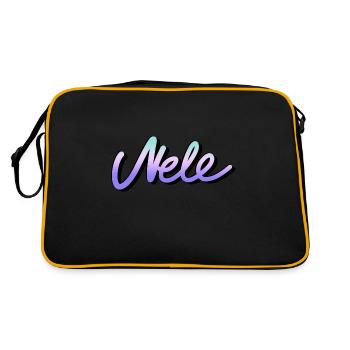 nele first name name graffiti tag schreibschrift bunt - Retro Bag - black/gold - Back