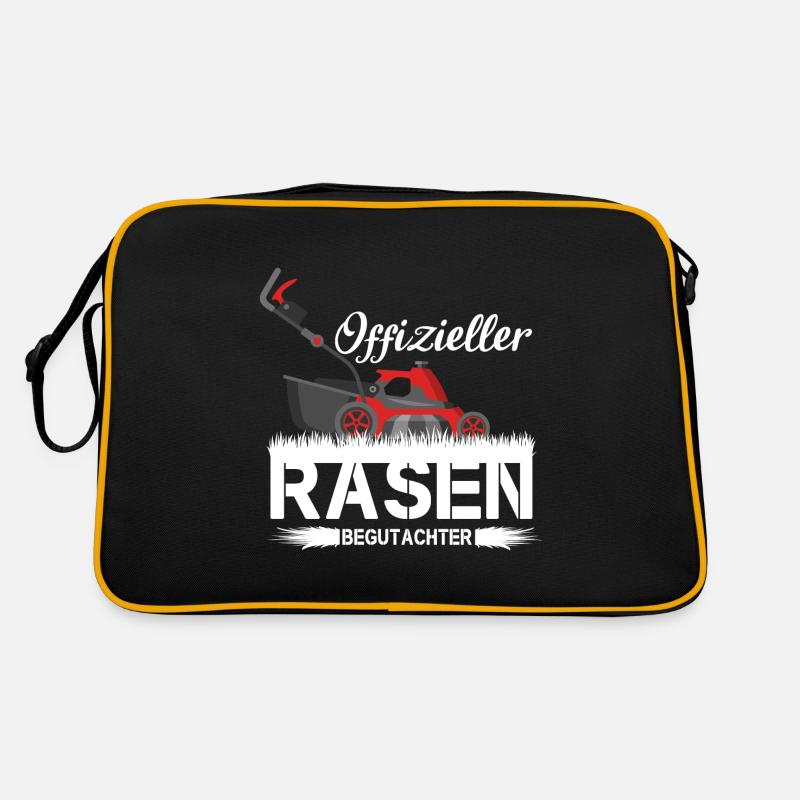 Rasenflüsterer Rasenmäher Gärtner Gartenpfleger - Retro Tasche - Schwarz/Gold