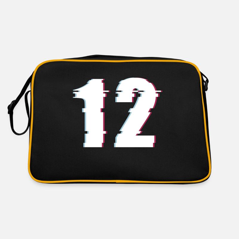 12 Twelve Twelve Number Effect Distorted Number Retro Bag
