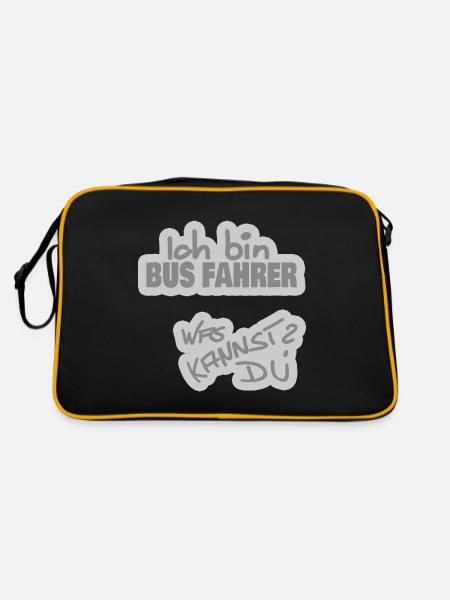 Busfahrer - Retro Tasche - Schwarz/Gold - Hinten