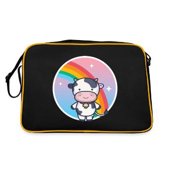 Cache-couche de naissance de vache petite-fille enceinte - Sac Retro - noir/or - Dos
