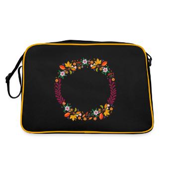 Herbstkranz - Retro Tasche - Schwarz/Gold - Hinten