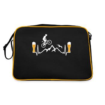 EKG mountain bike and wheat beer gift idea - Retro Bag - black/gold - Back