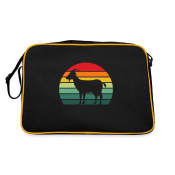 Ziege Retro Geschenk Ziege T-Shirt - Retro Tasche - Schwarz/Gold - Hinten