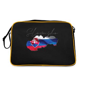 Slowakei Flagge in der Slowakei Landkarte SK - Retro Tasche - Schwarz/Gold - Hinten