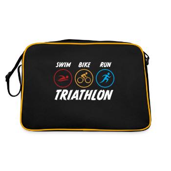 swim bike run triathlon - Sac Retro - noir/or - Dos