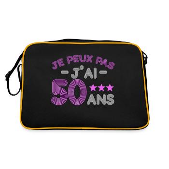 Je peux pas j 'ai 50 ans anniversaire humour - Sac Retro - noir/or - Dos